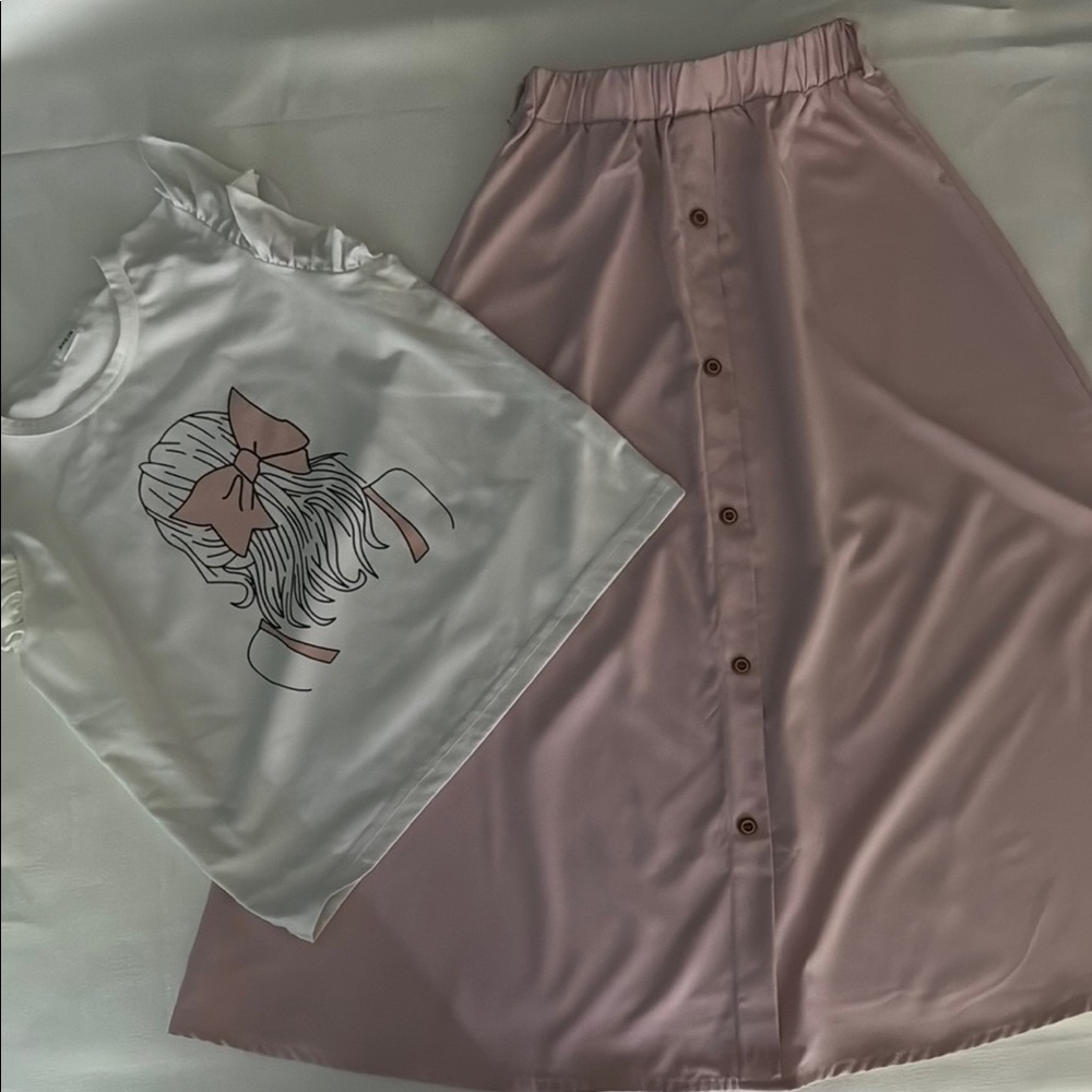Elegant Pink Button-Down Skirt